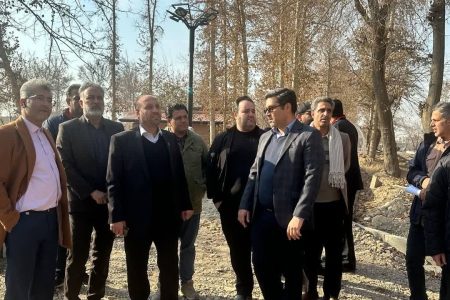 بازدید فرماندار و شهردار ورامین به همراه رئیس و اعضای شورای اسلامی شهر از آخرین مراحل اجرای پروژه پارک بزرگ فدک در منطقه گل تپه (شهرک مدرس )